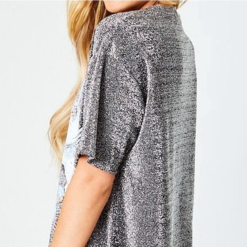 Altar'd State M Shimmer Glitter World Tour 1987 Oversized Tee Pegasus Grunge - Picture 2 of 8